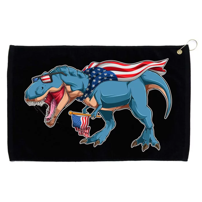 Fourth of July USA American T-Rex Grommeted Golf Towel