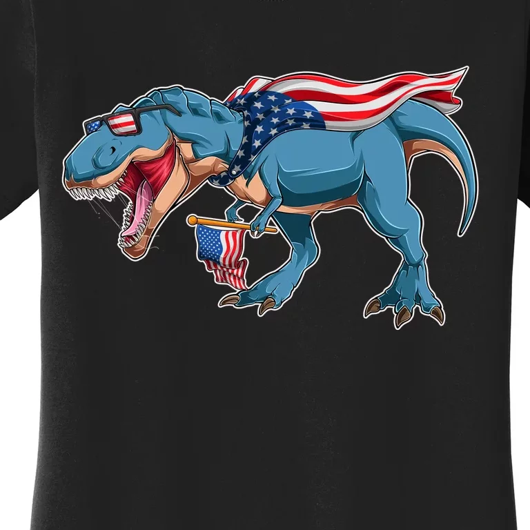 Fourth of July USA American T-Rex Women's T-Shirt