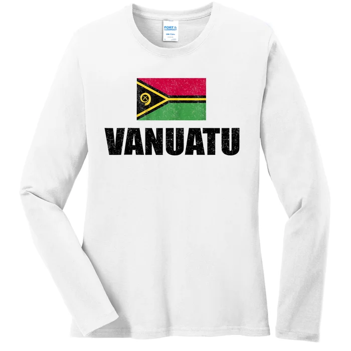 Flag Of Vanuatu Gift Ladies Long Sleeve Shirt