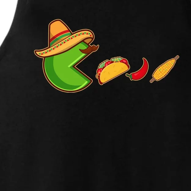 Funny Oldschool Video Game Cinco De Mayo Ladies Tri-Blend Wicking Tank