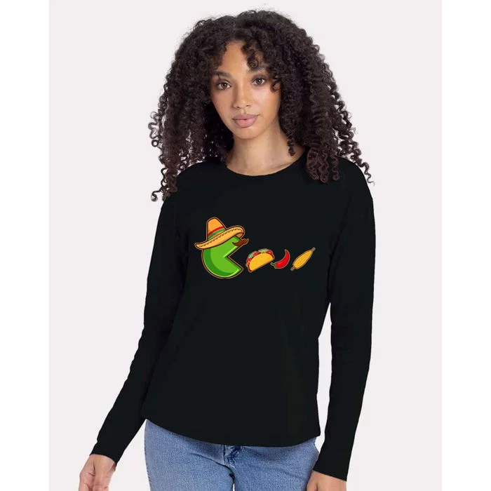 Funny Oldschool Video Game Cinco De Mayo Womens Cotton Relaxed Long Sleeve T-Shirt