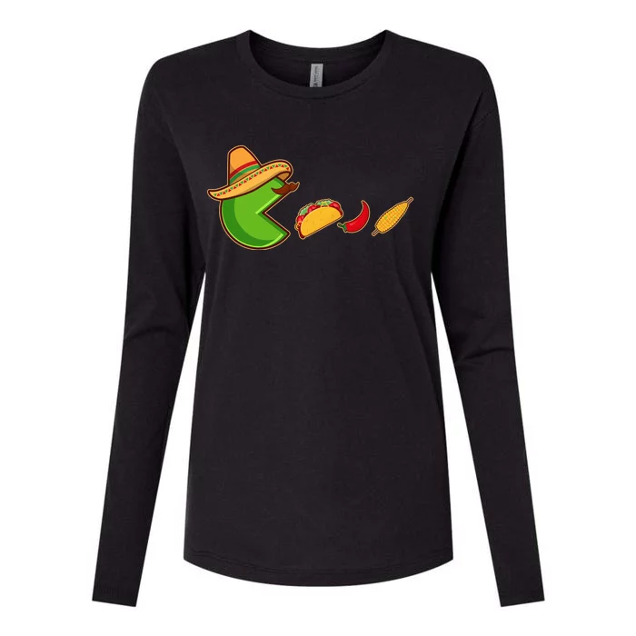 Funny Oldschool Video Game Cinco De Mayo Womens Cotton Relaxed Long Sleeve T-Shirt