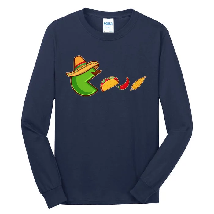 Funny Oldschool Video Game Cinco De Mayo Tall Long Sleeve T-Shirt