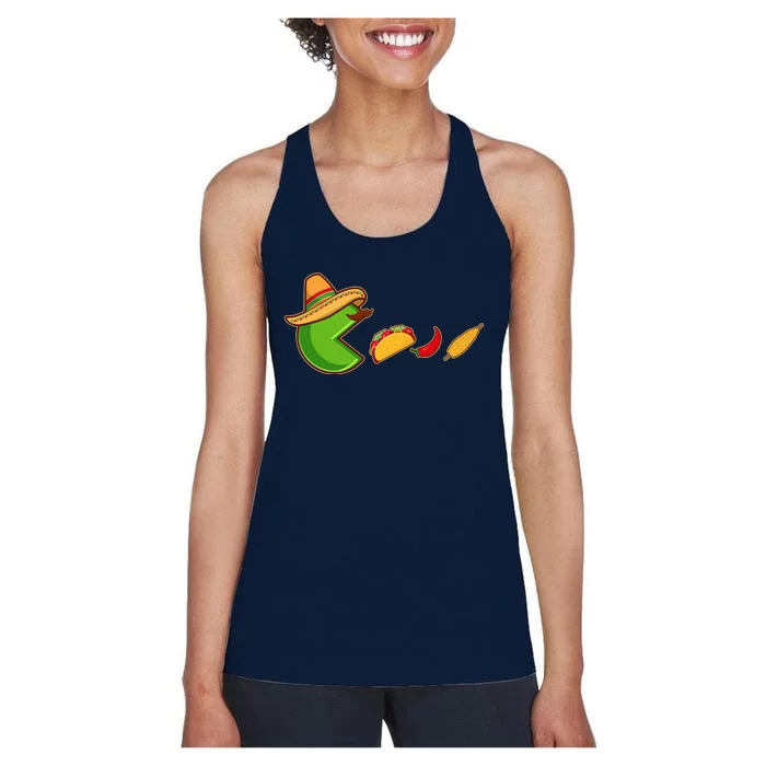 Funny Oldschool Video Game Cinco De Mayo Women's Racerback Tank