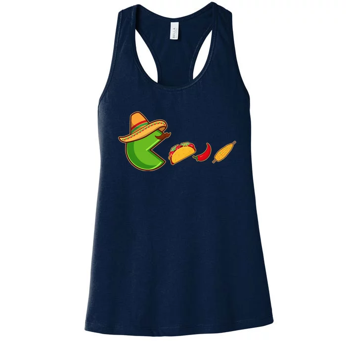 Funny Oldschool Video Game Cinco De Mayo Women's Racerback Tank