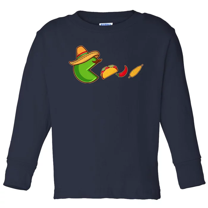 Funny Oldschool Video Game Cinco De Mayo Toddler Long Sleeve Shirt