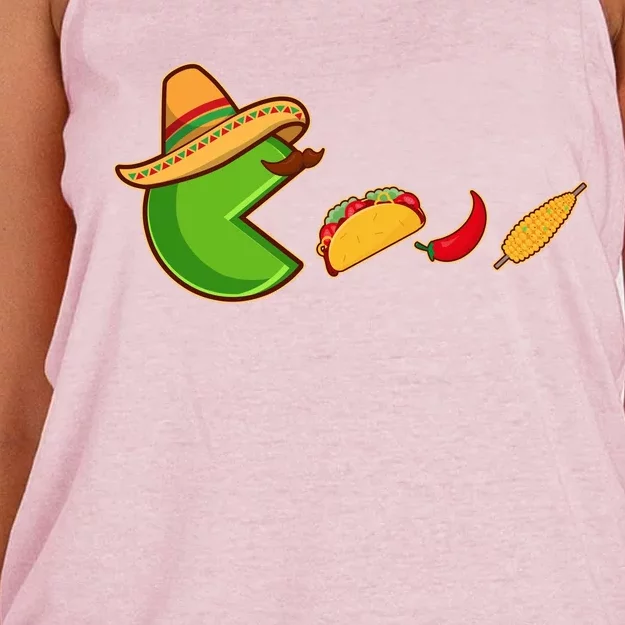 Funny Oldschool Video Game Cinco De Mayo Women's Knotted Racerback Tank