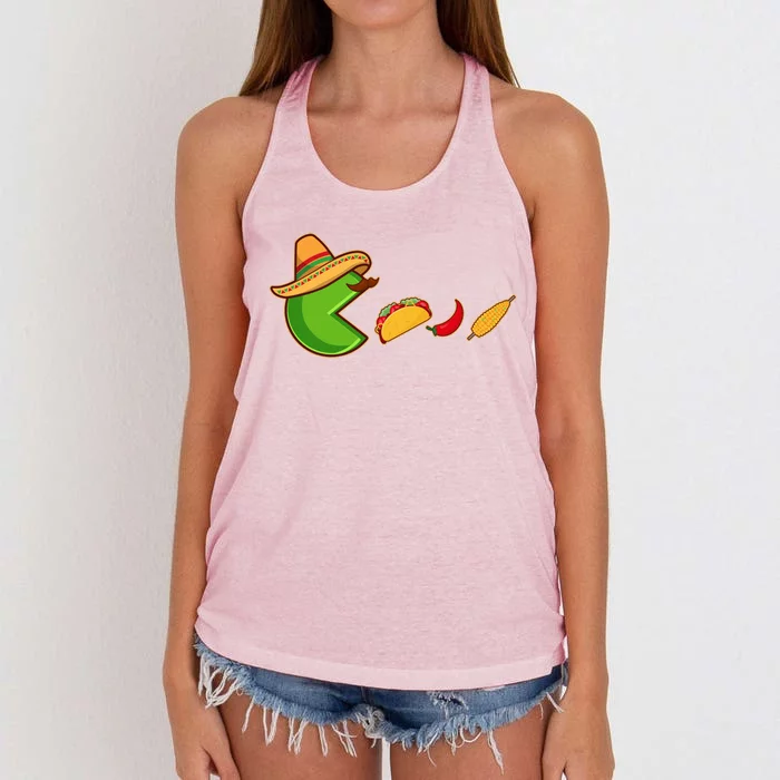 Funny Oldschool Video Game Cinco De Mayo Women's Knotted Racerback Tank