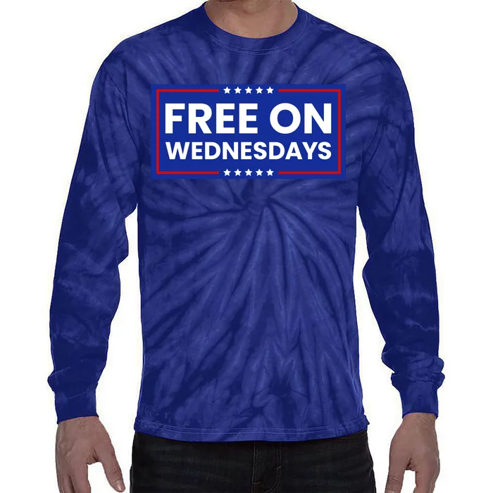 Free On Wednesdays Funny Biden Saying Tie-Dye Long Sleeve Shirt