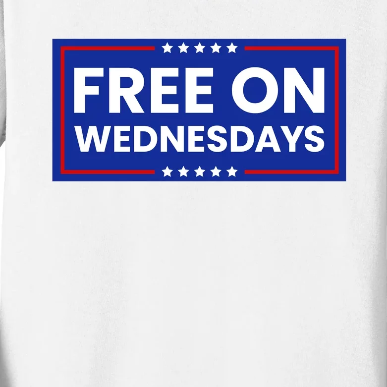 Free On Wednesdays Funny Biden Saying Kids Long Sleeve Shirt