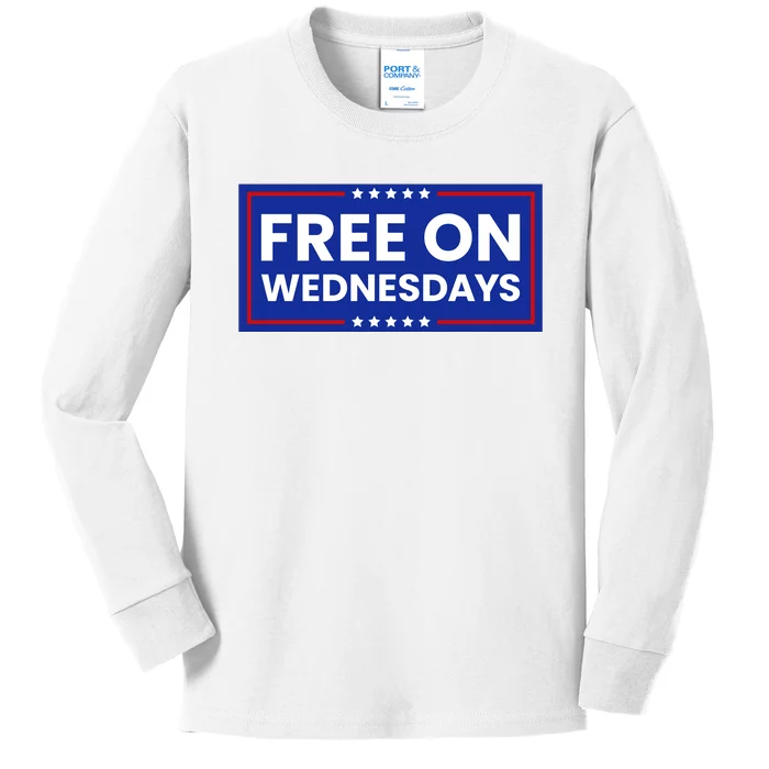 Free On Wednesdays Funny Biden Saying Kids Long Sleeve Shirt