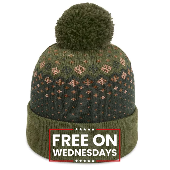 Free On Wednesdays Funny Biden Saying The Baniff Cuffed Pom Beanie