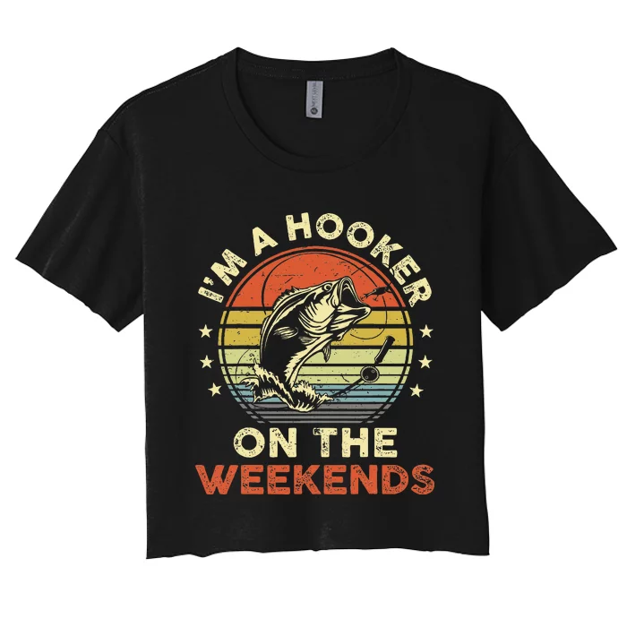 Fishinghooker On Weekends Women's Crop Top Tee