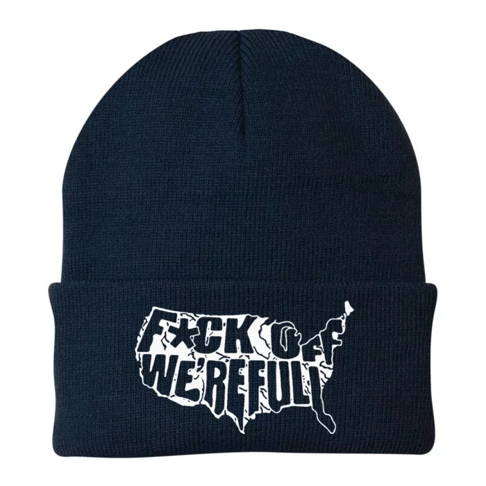 F Off Were Full Us Knit Cap Winter Beanie