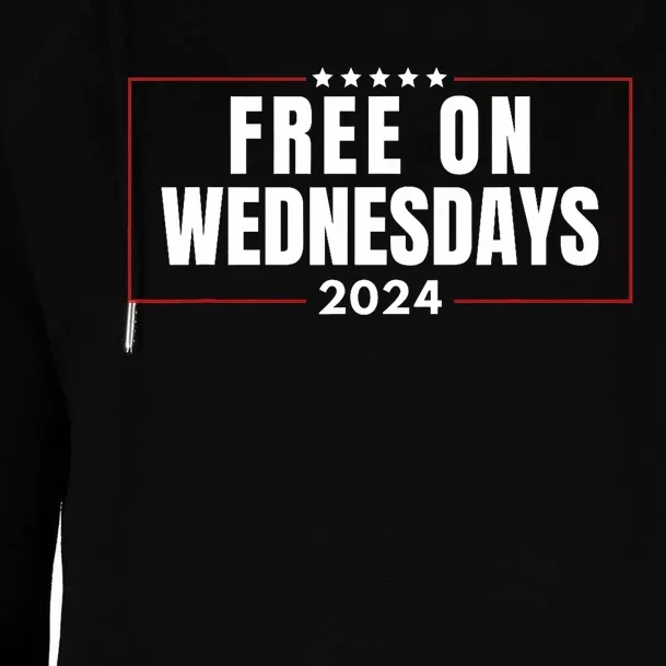 Free On Wednesdays 2024 Election Funny Trump Biden Saying Womens Funnel Neck Pullover Hood