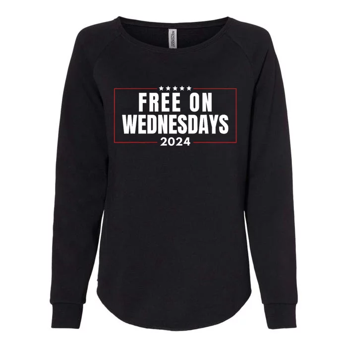 Free On Wednesdays 2024 Election Funny Trump Biden Saying Womens California Wash Sweatshirt