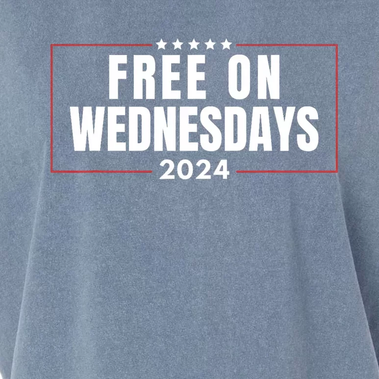 Free On Wednesdays 2024 Election Funny Trump Biden Saying Garment-Dyed Women's Muscle Tee