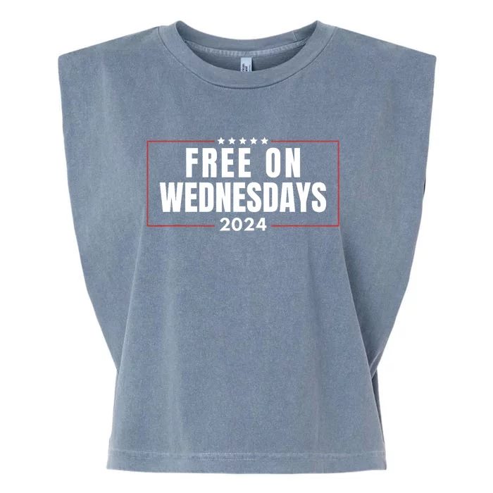 Free On Wednesdays 2024 Election Funny Trump Biden Saying Garment-Dyed Women's Muscle Tee