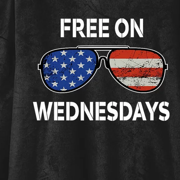 Free On Wednesdays America Flag Hooded Wearable Blanket