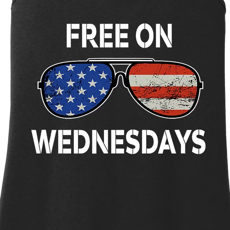 Free On Wednesdays America Flag Ladies Essential Tank