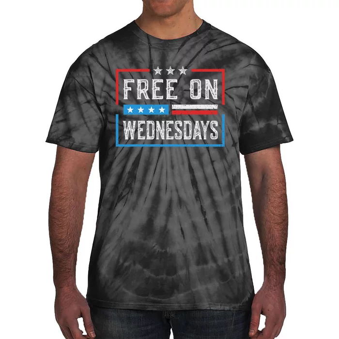 Free On Wednesdays Us Flag Vintage Tie-Dye T-Shirt