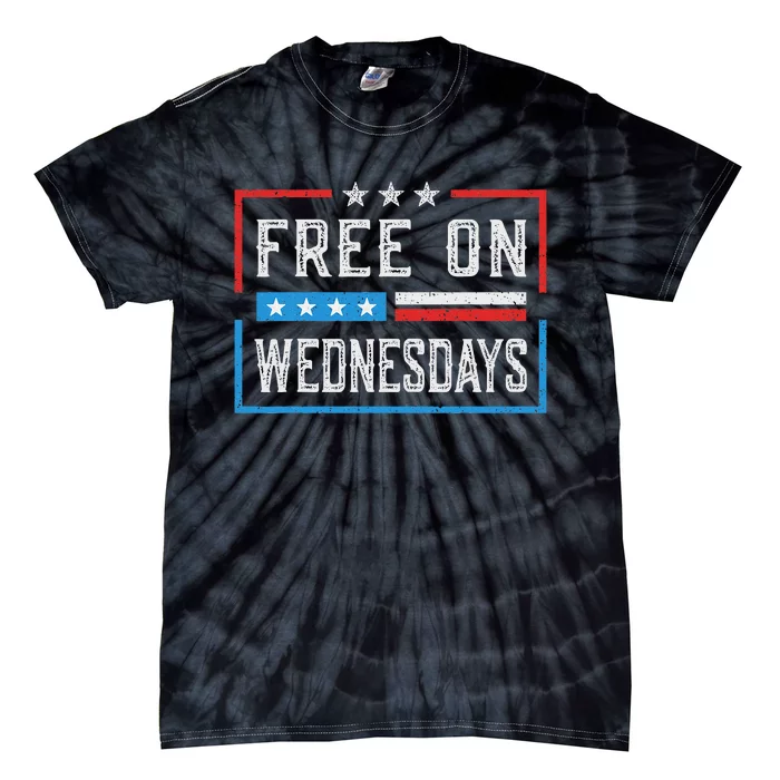 Free On Wednesdays Us Flag Vintage Tie-Dye T-Shirt