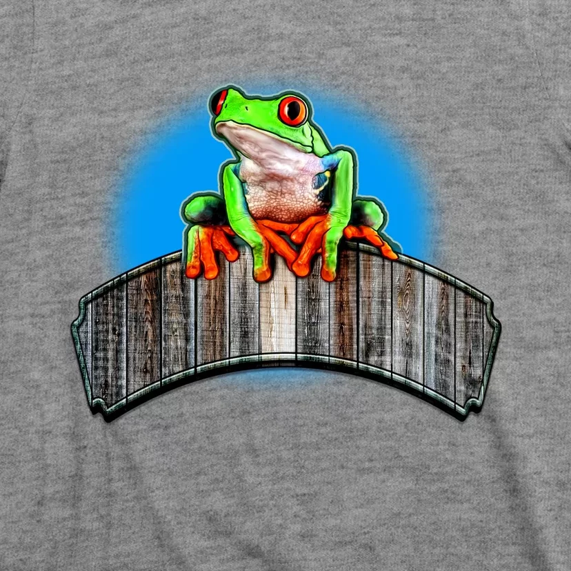 Frog On Wood Panel T-Shirt