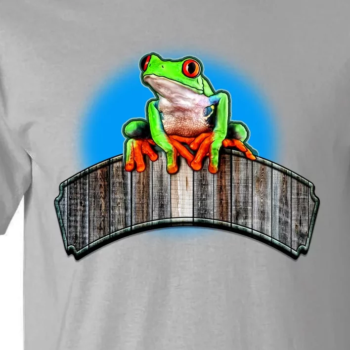 Frog On Wood Panel Tall T-Shirt