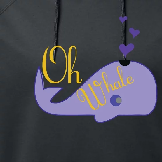 Funny Oh Whale For Marine Mammal Lovers Purple Performance Fleece Hoodie