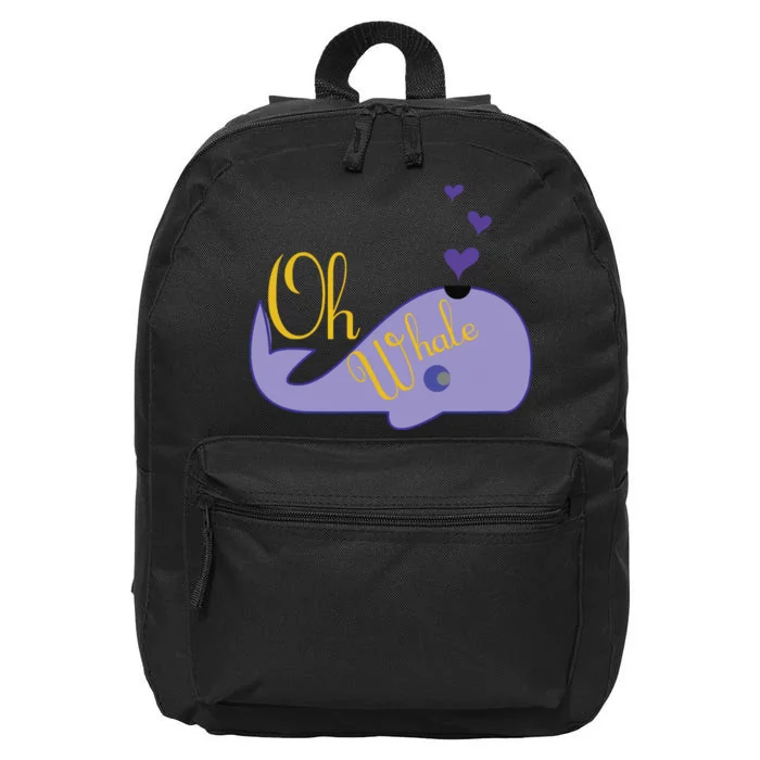 Funny Oh Whale For Marine Mammal Lovers Purple 16 in Basic Backpack