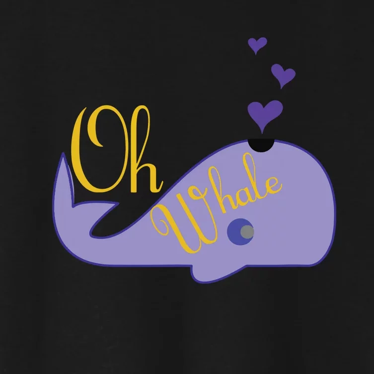 Funny Oh Whale For Marine Mammal Lovers Purple Women's Crop Top Tee