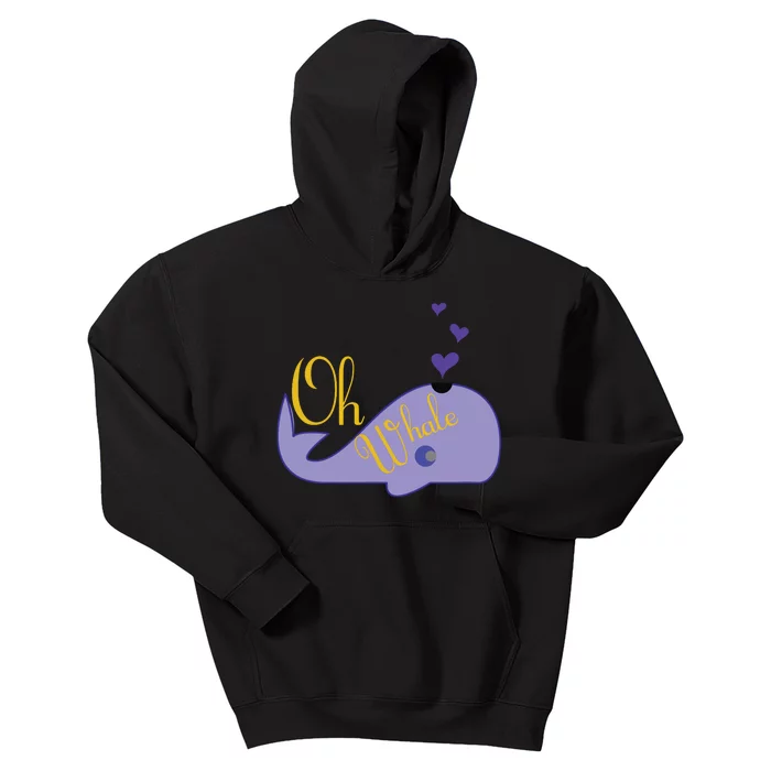 Funny Oh Whale For Marine Mammal Lovers Purple Kids Hoodie