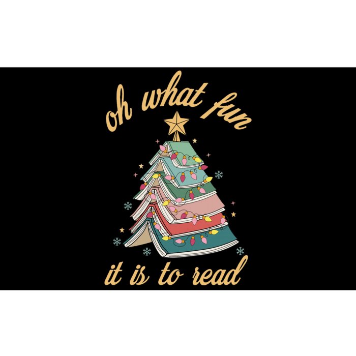 Funny Oh What Fun It Is To Read Book Tree Merry Christmas Bumper Sticker