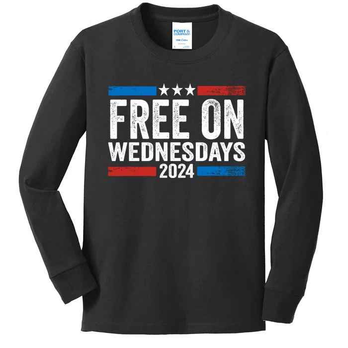 Free On Wednesdays Funny Biden Saying Kids Long Sleeve Shirt