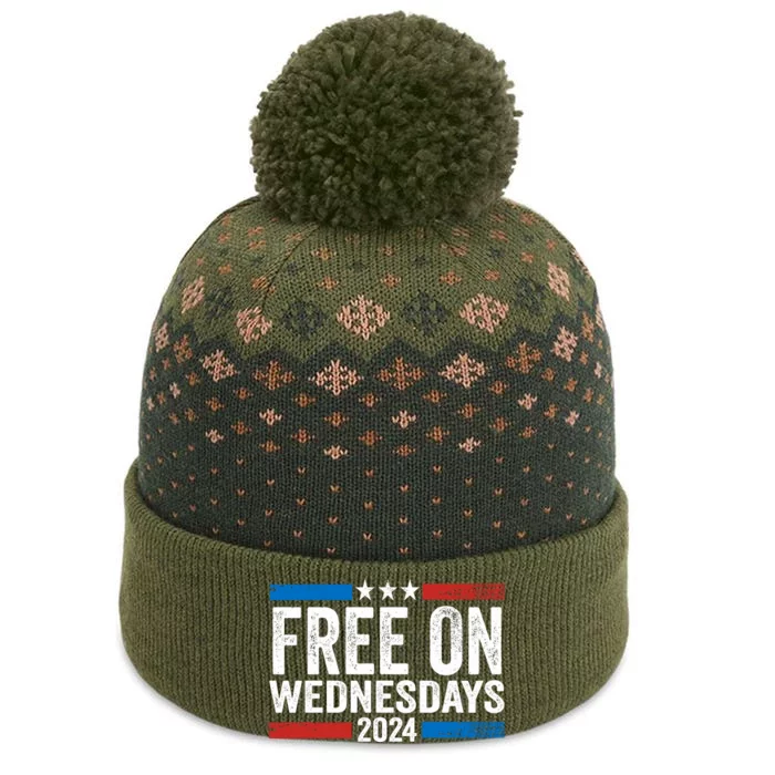 Free On Wednesdays Funny Biden Saying The Baniff Cuffed Pom Beanie