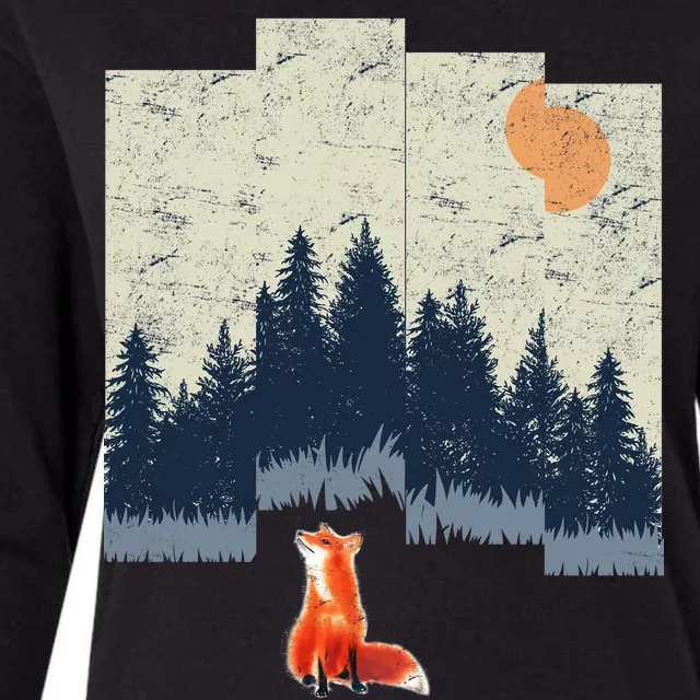 Fox Distorted Forrest Womens Cotton Relaxed Long Sleeve T-Shirt