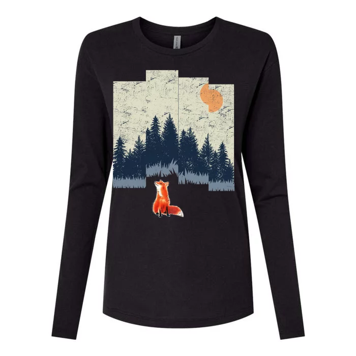 Fox Distorted Forrest Womens Cotton Relaxed Long Sleeve T-Shirt