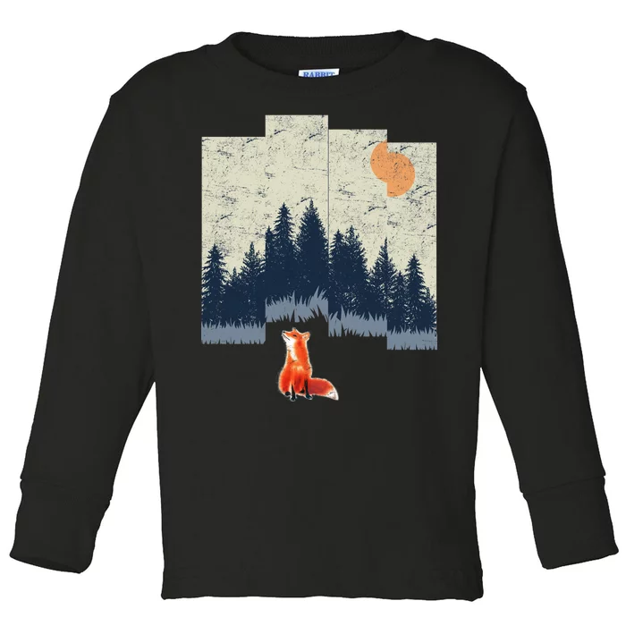 Fox Distorted Forrest Toddler Long Sleeve Shirt