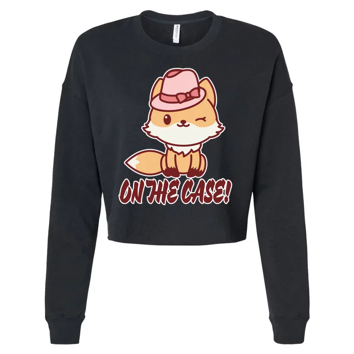 Foxy On That Case Cute Fox Cropped Pullover Crew