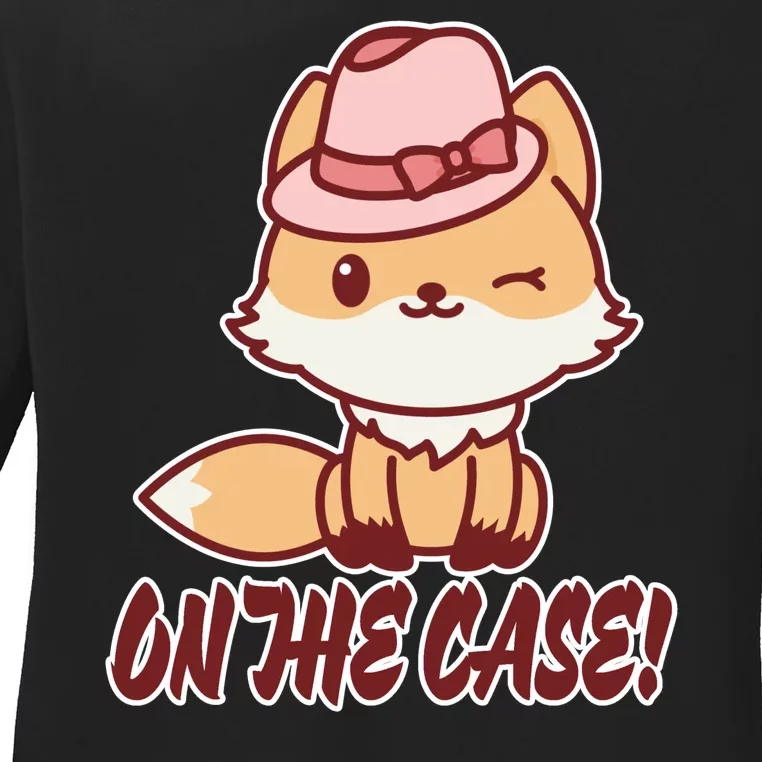 Foxy On That Case Cute Fox Ladies Long Sleeve Shirt