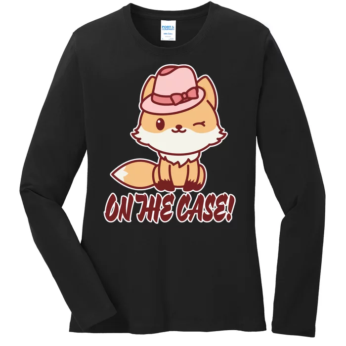 Foxy On That Case Cute Fox Ladies Long Sleeve Shirt