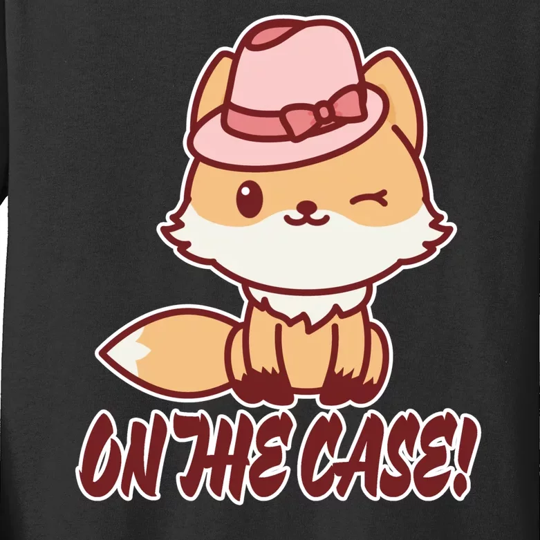 Foxy On That Case Cute Fox Kids Long Sleeve Shirt