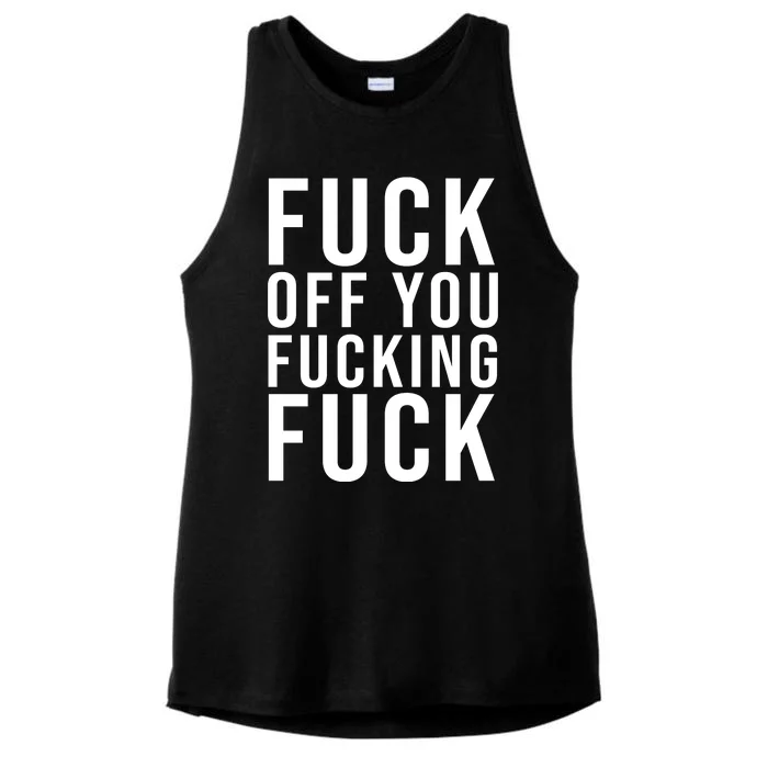 Fuck Off You Fucking Fuck Funny Ladies Tri-Blend Wicking Tank