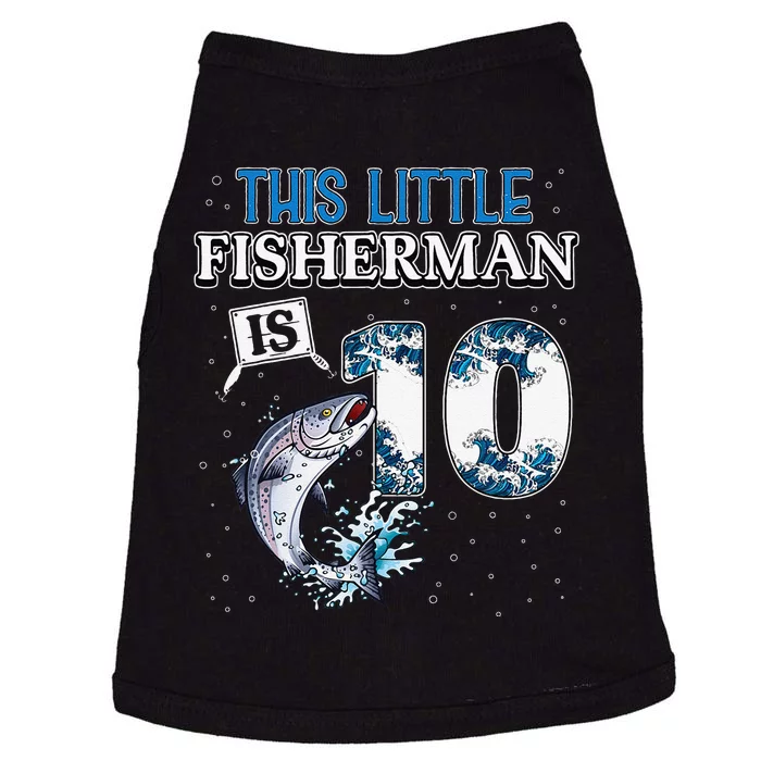 Fishing Party 10 Year Old Birthday Fisherman 10th Fisher Doggie Tank