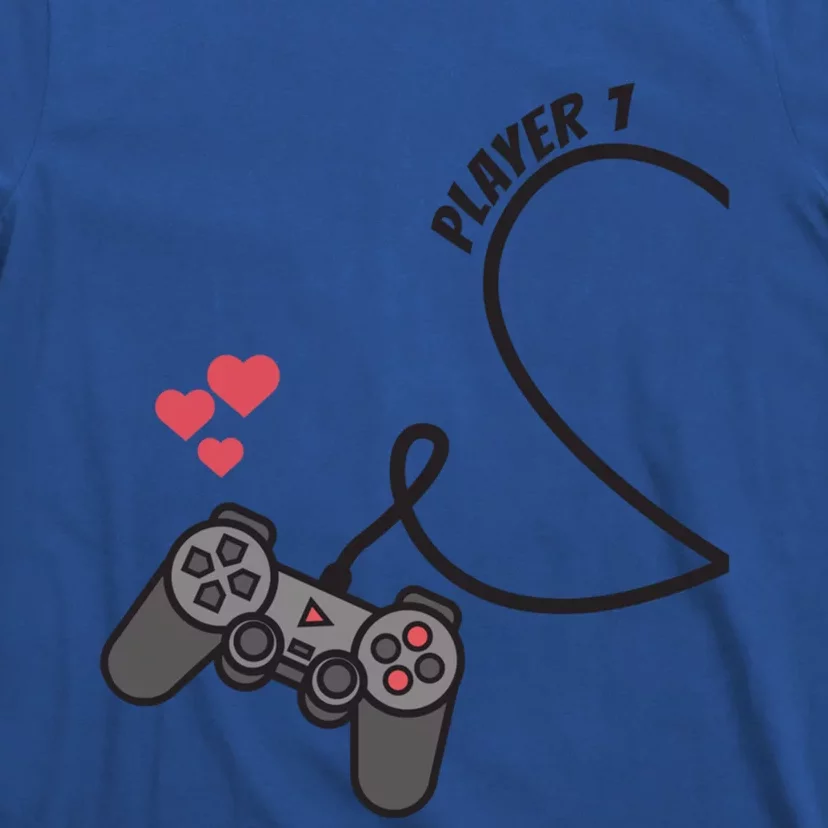 Funny Player 1 Player 2 Matching Gamer Couple Him Her Funny Gift Cool Gift T-Shirt