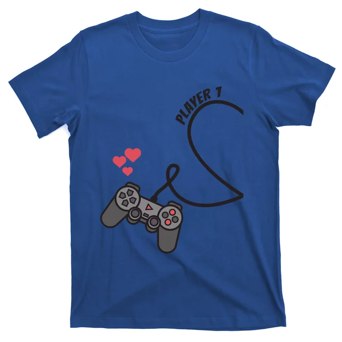 Funny Player 1 Player 2 Matching Gamer Couple Him Her Funny Gift Cool Gift T-Shirt