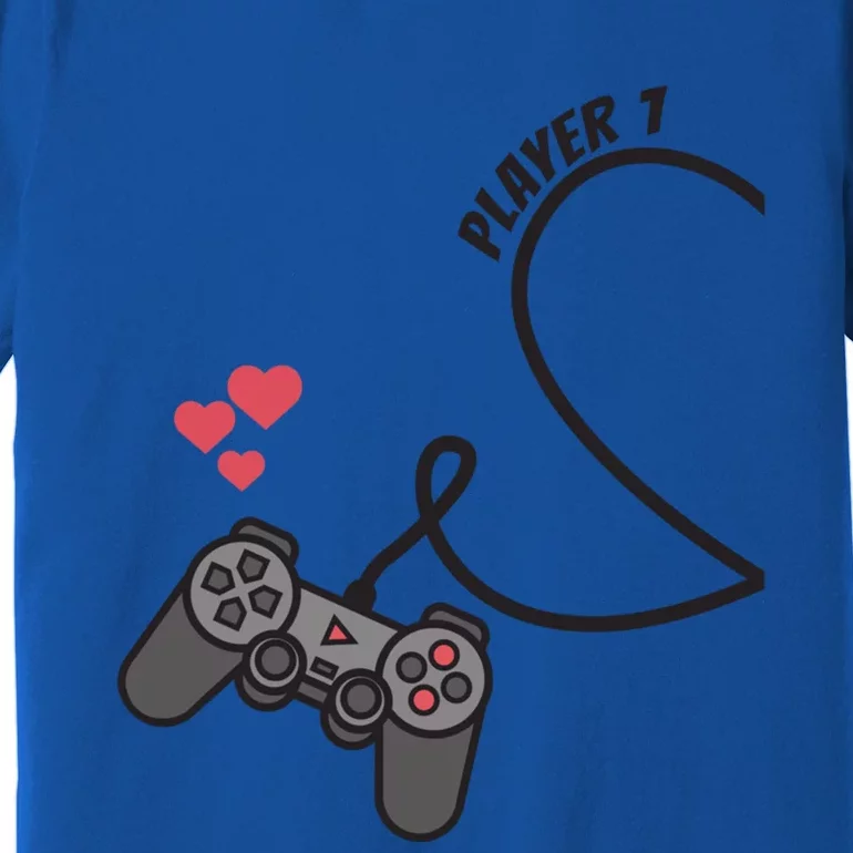 Funny Player 1 Player 2 Matching Gamer Couple Him Her Funny Gift Cool Gift Premium T-Shirt