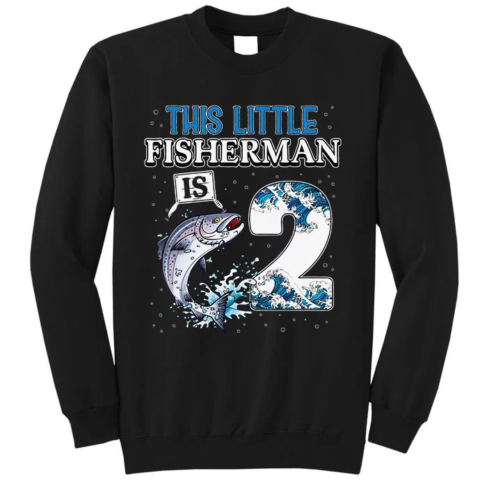 Fishing Party 2 Year Old Birthday Fisherman 2nd Fisher Tall Sweatshirt