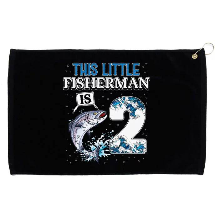 Fishing Party 2 Year Old Birthday Fisherman 2nd Fisher Grommeted Golf Towel