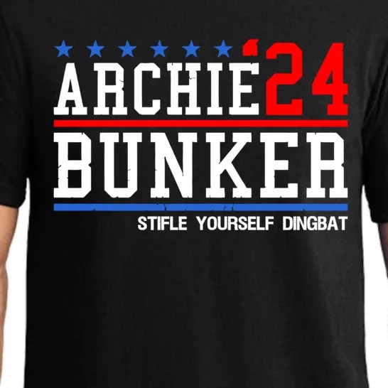 Funny President 2024 Stifle Yourself Dingbat Archie Bunker 24 For President 2024 Pajama Set